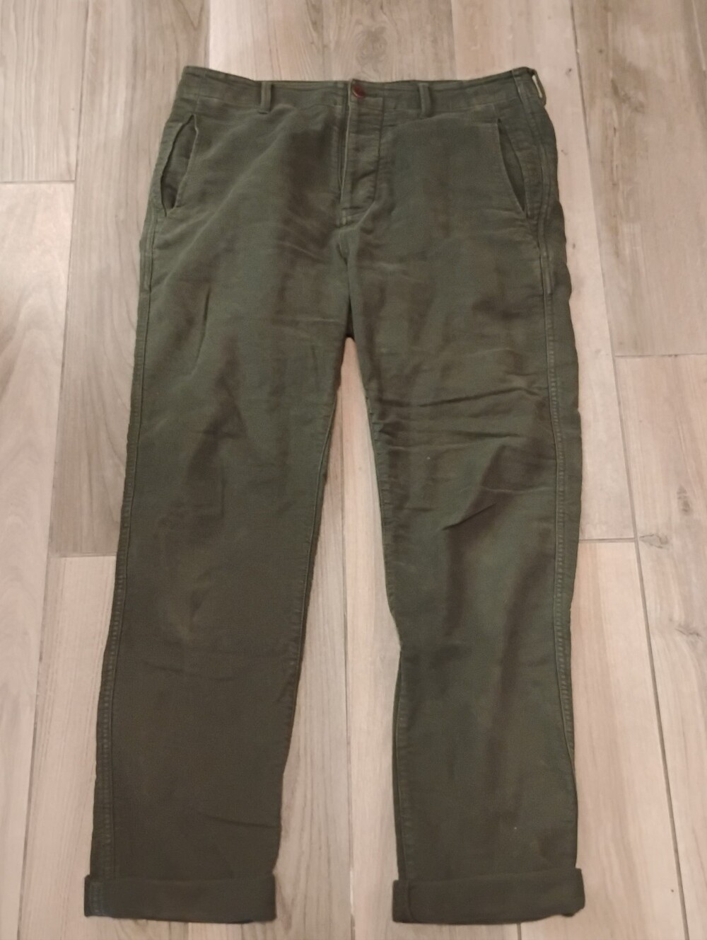 Outerknown Mens Green Buttoned Pants Waist Sz 31